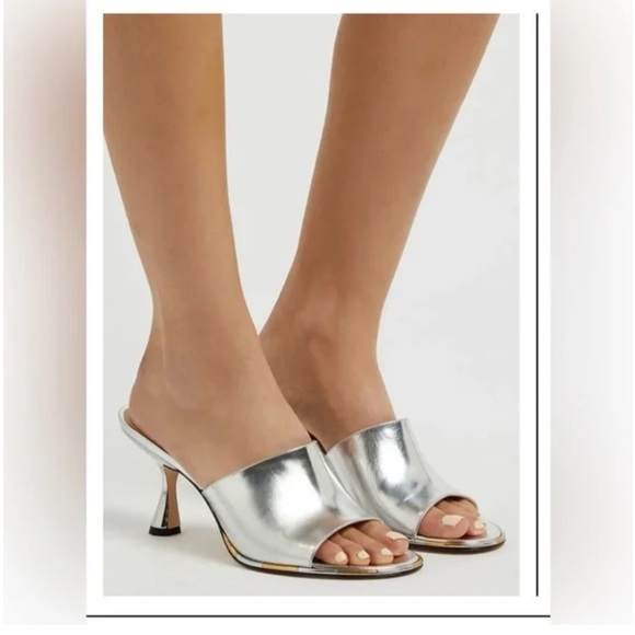 Wandler new 38 Silver Mules Modern Minimalist Design - Picture 5 of 5